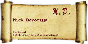 Mick Dorottya névjegykártya